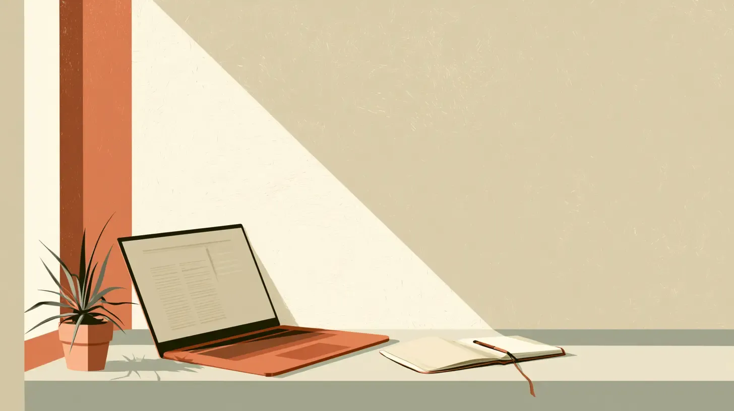 Bureau professionnel avec ordinateur, symbole des articles et conseils pour cabinets de soin