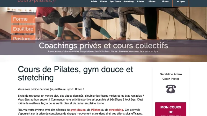 Aperçu du site Géraldine Adam