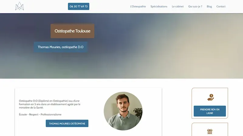 Aperçu du site Thomas Mouries