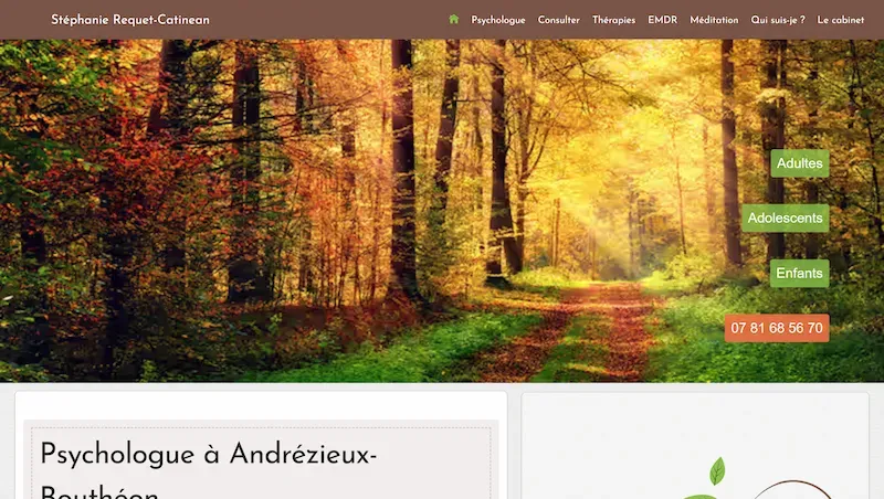 Site vitrine psychologue à Andrézieux-Bouthéon (proximité bassin lyonnais) — Stéphanie Requet-Catinean
