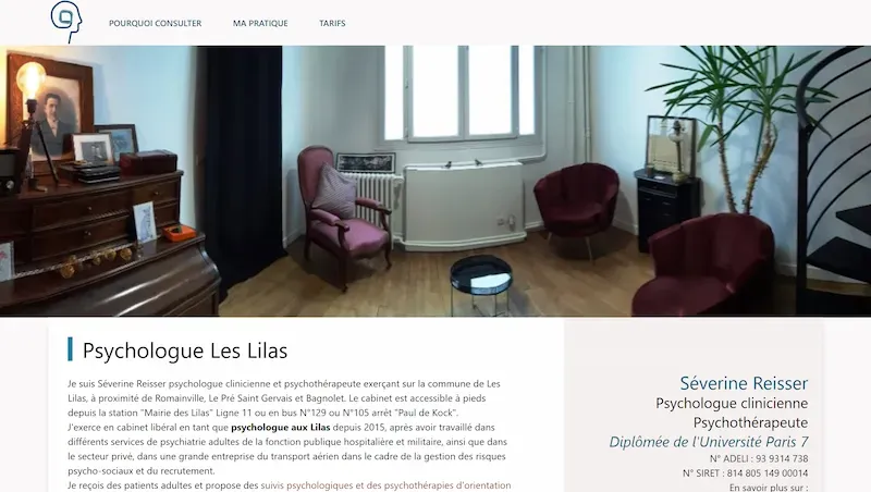 Site internet psychologue aux Lilas (Île-de-France) — Séverine Reisser